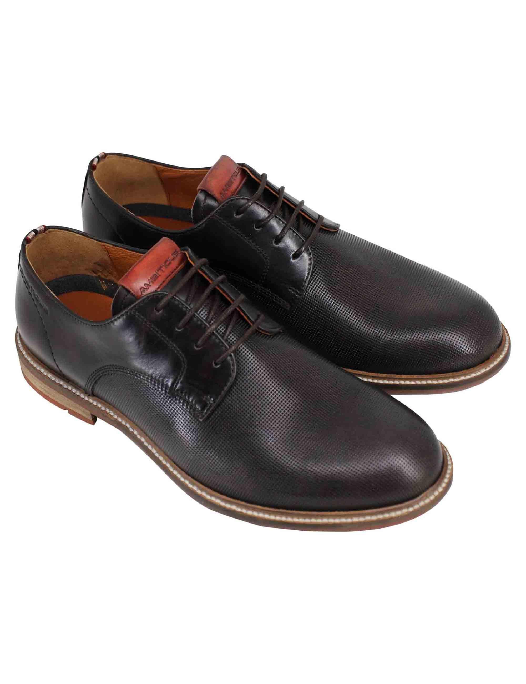 Stringate uomo Caye in pelle marrone con suola in gomma 11465A 5913 Ambitious 