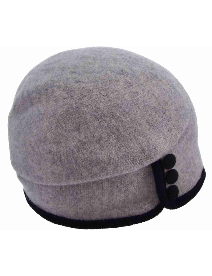 Cappelli donna in lana cotta grigia con bottoni e riporti in contrasto 019838-00000 13 Seeberger Est 1890 