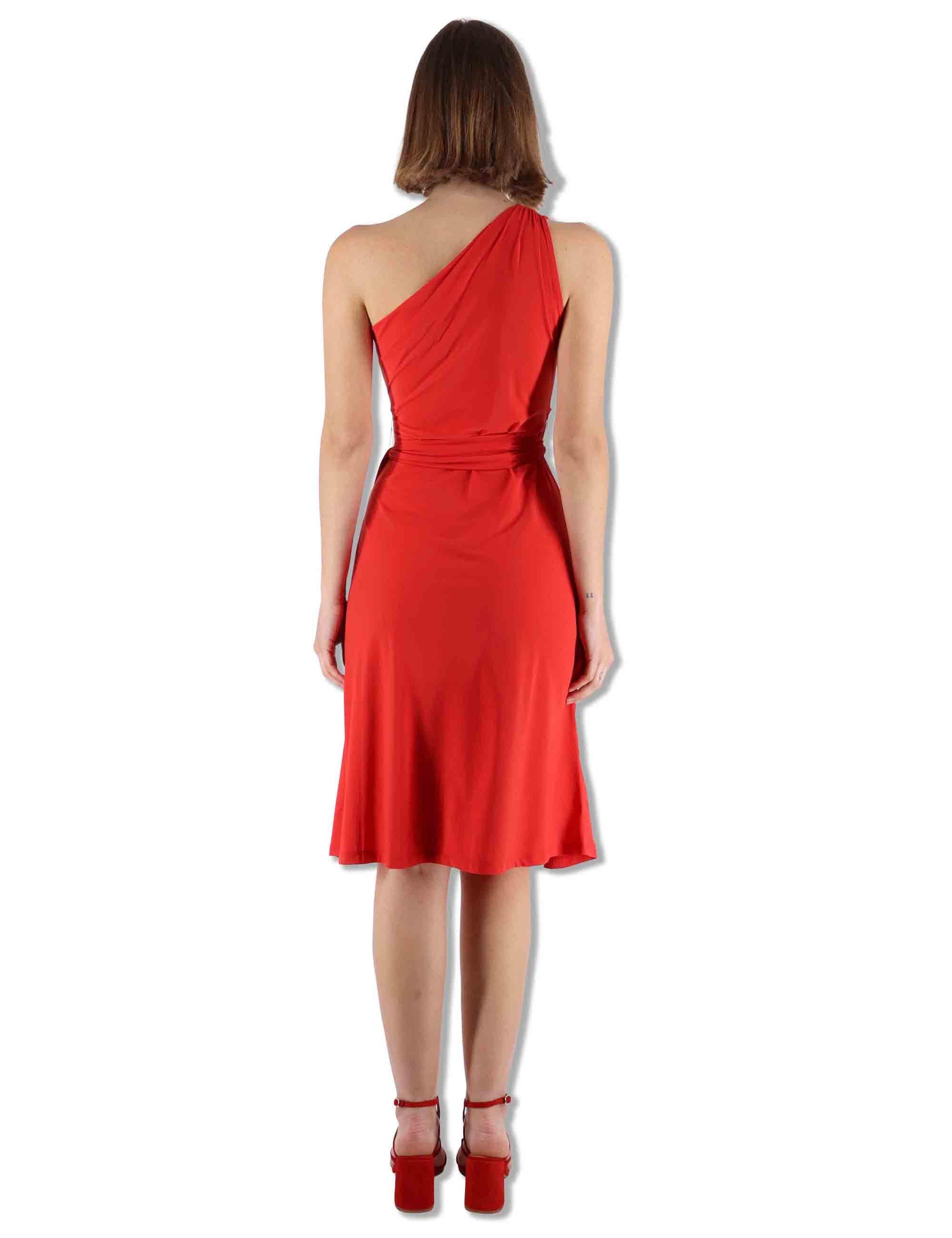 Abiti donna Soft in jersey rosso monospalla con fusciacca JF671570210 30000 Maliparmi 
