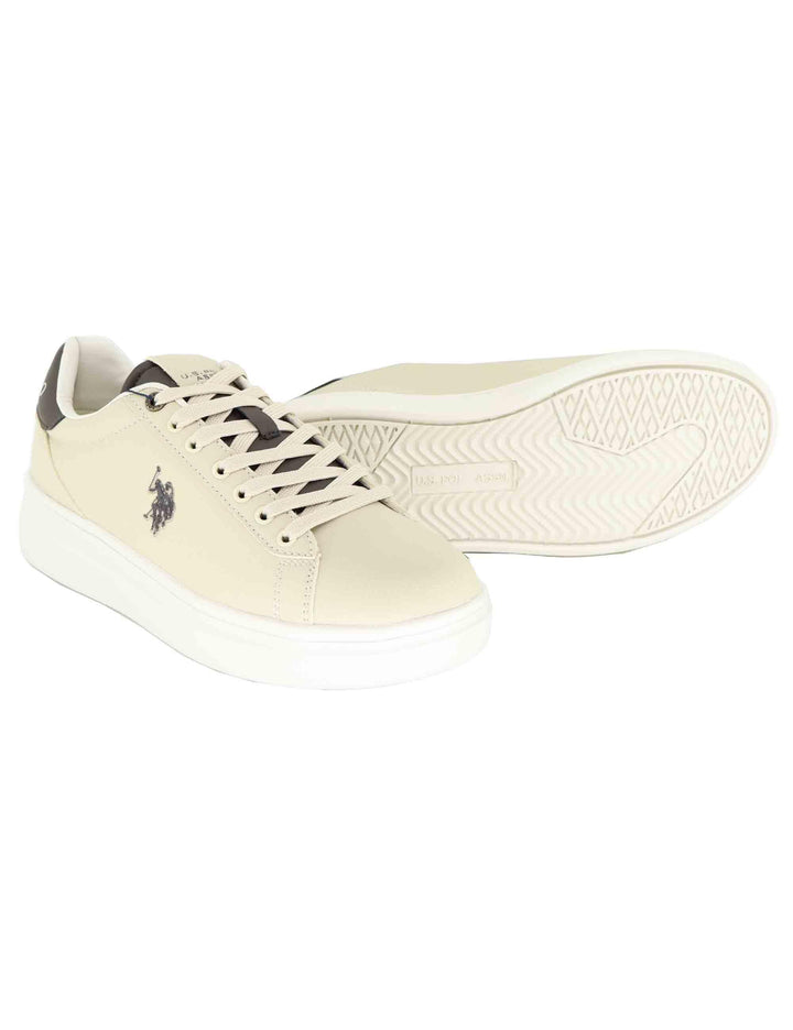 Sneakers uomo in tessuto beige con logo laterale e suola alta CODY010A LBE-DBR03 U.S. Polo Assn. 