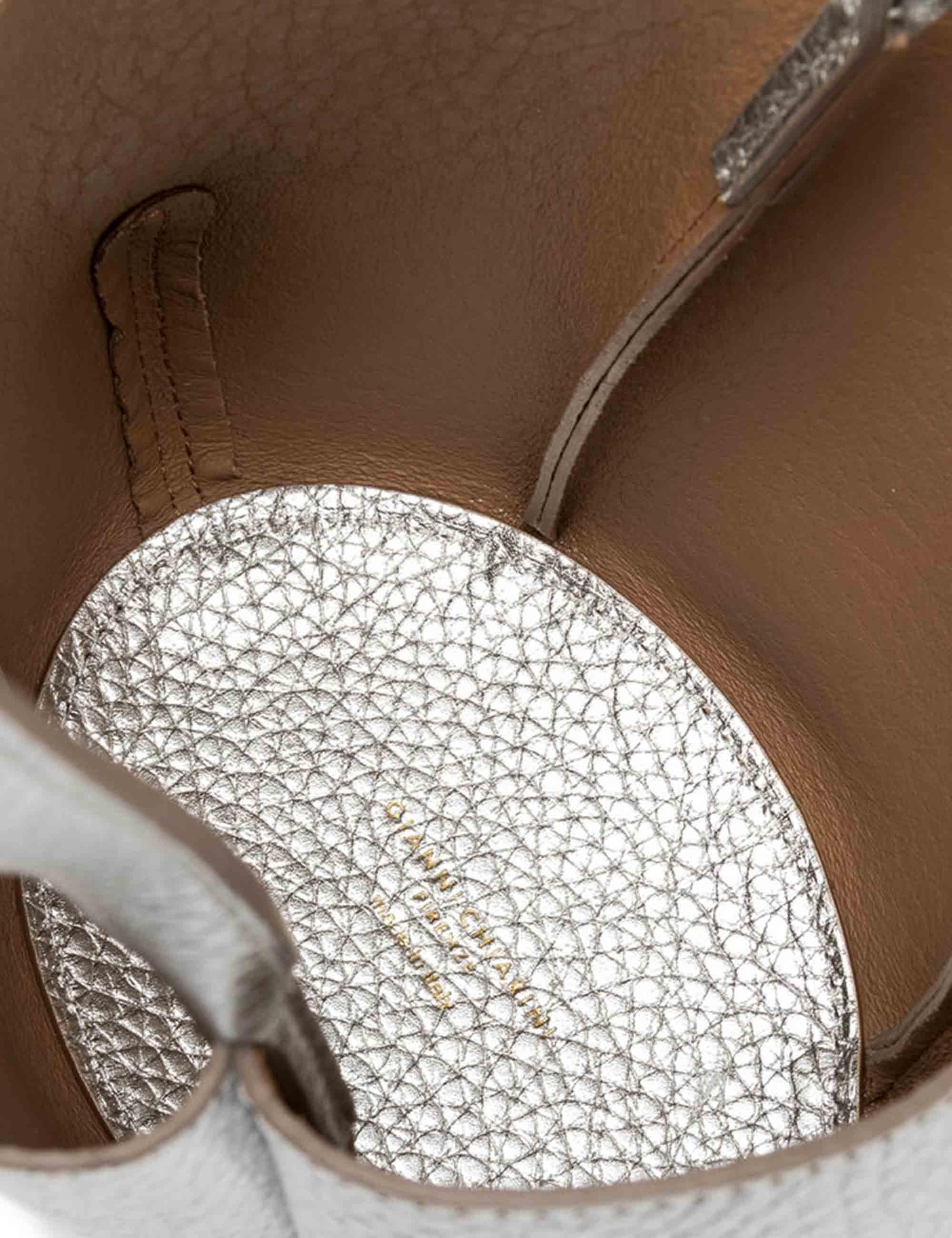 Borse donna Lily Bag in pelle silver con chiusura gioiello e tracolla e manico BS12000 RNGDBL T.U. 14369 Gianni Chiarini 