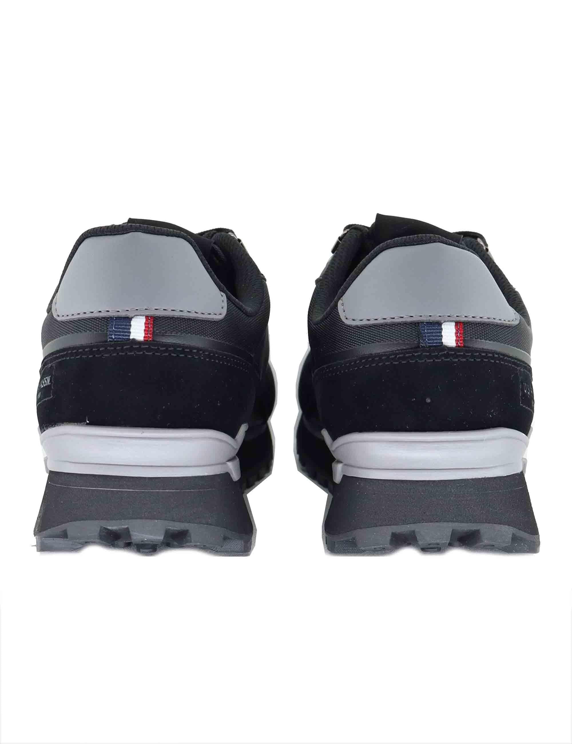 Sneakers uomo in pelle e tessuto nero con suola alta ARON009 BLK U.S. Polo Assn. 
