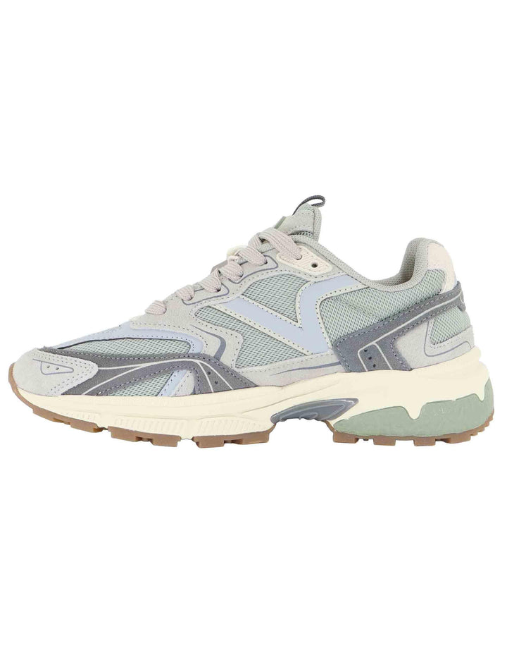 Sneakers donna in tessuto e pelle grigio 8809103 Jade Victoria 
