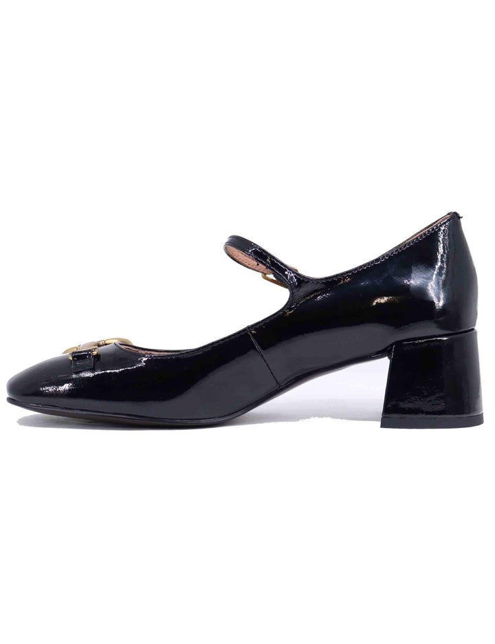 Decollete donna Noa in vernice nera con morsetto oro 575Z20VK 03 Bibi Lou 