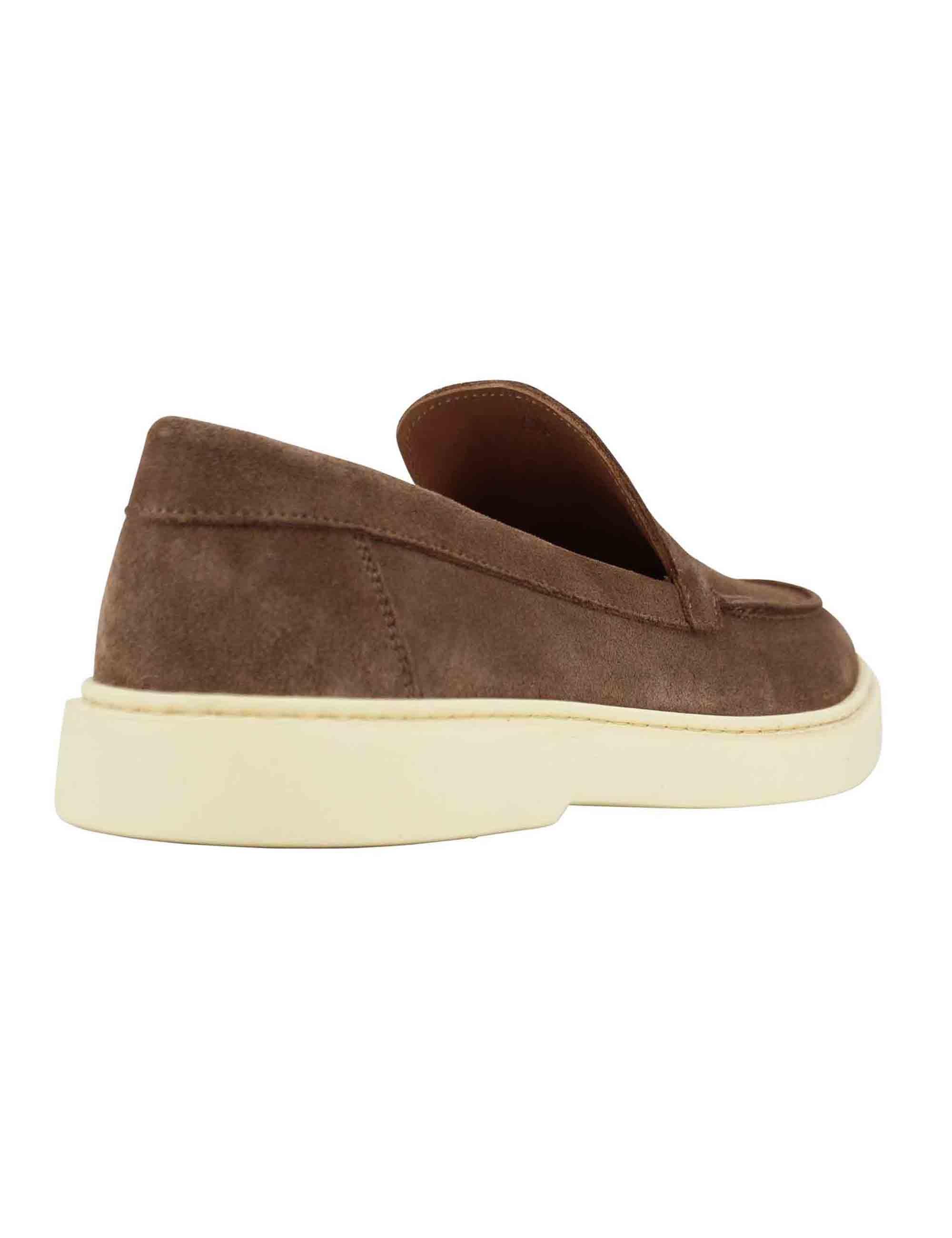 Mocassini uomo in camoscio cuoio con suola in gomma vintage BOLT 3 013 Rogal's 