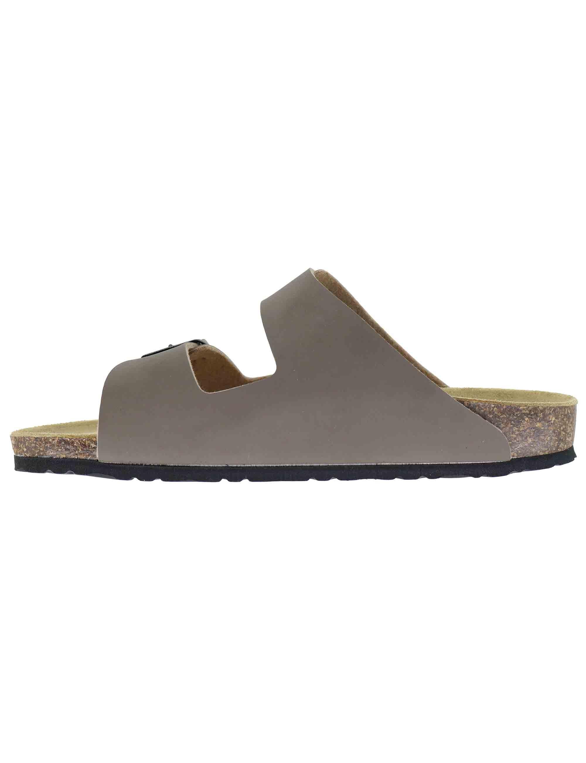 Sandali uomo in pelle taupe con doppia fibbia GS823 032 Gold Star 