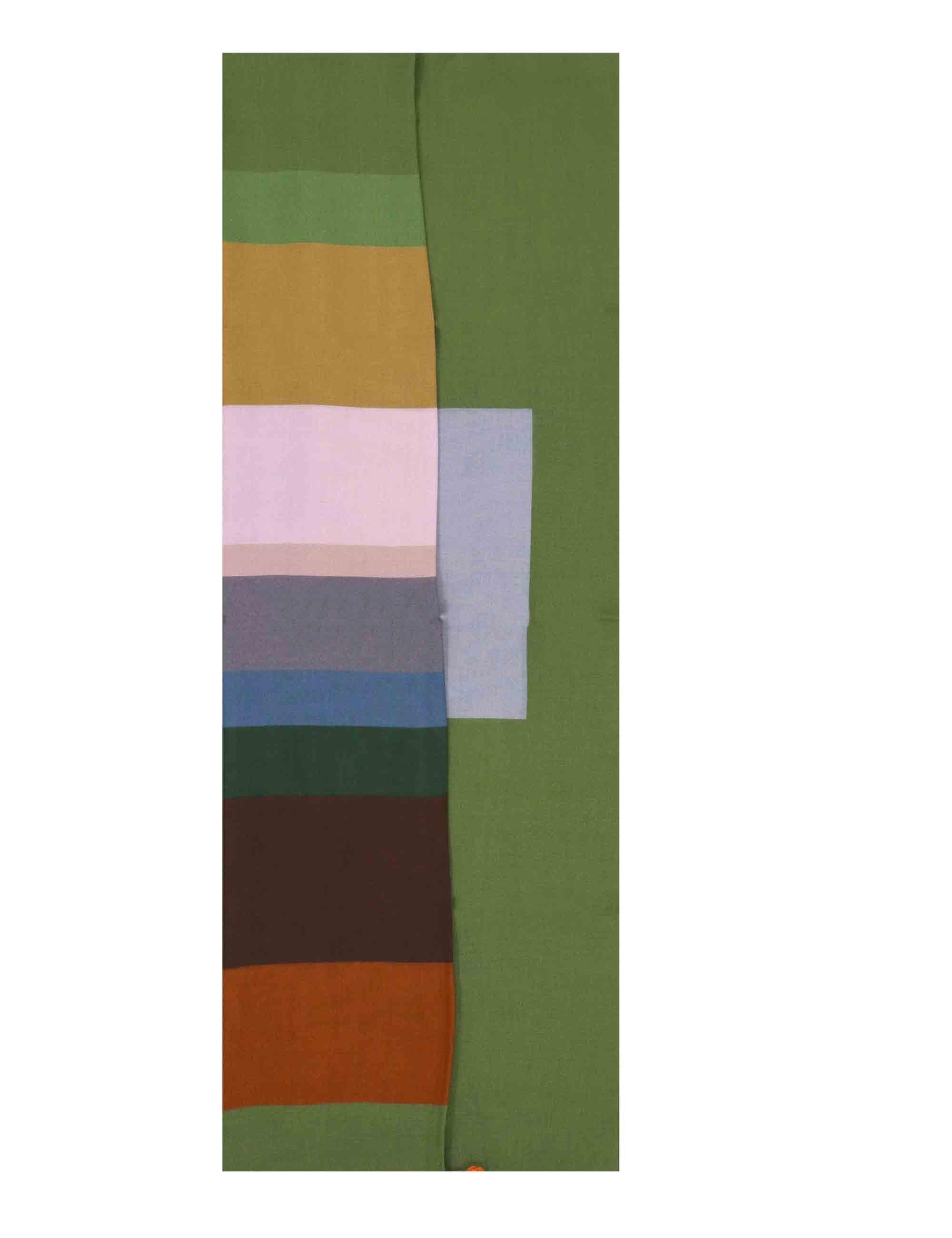 Sciarpe in misto cashmere verde fantasia Donna 0K089 12012 2