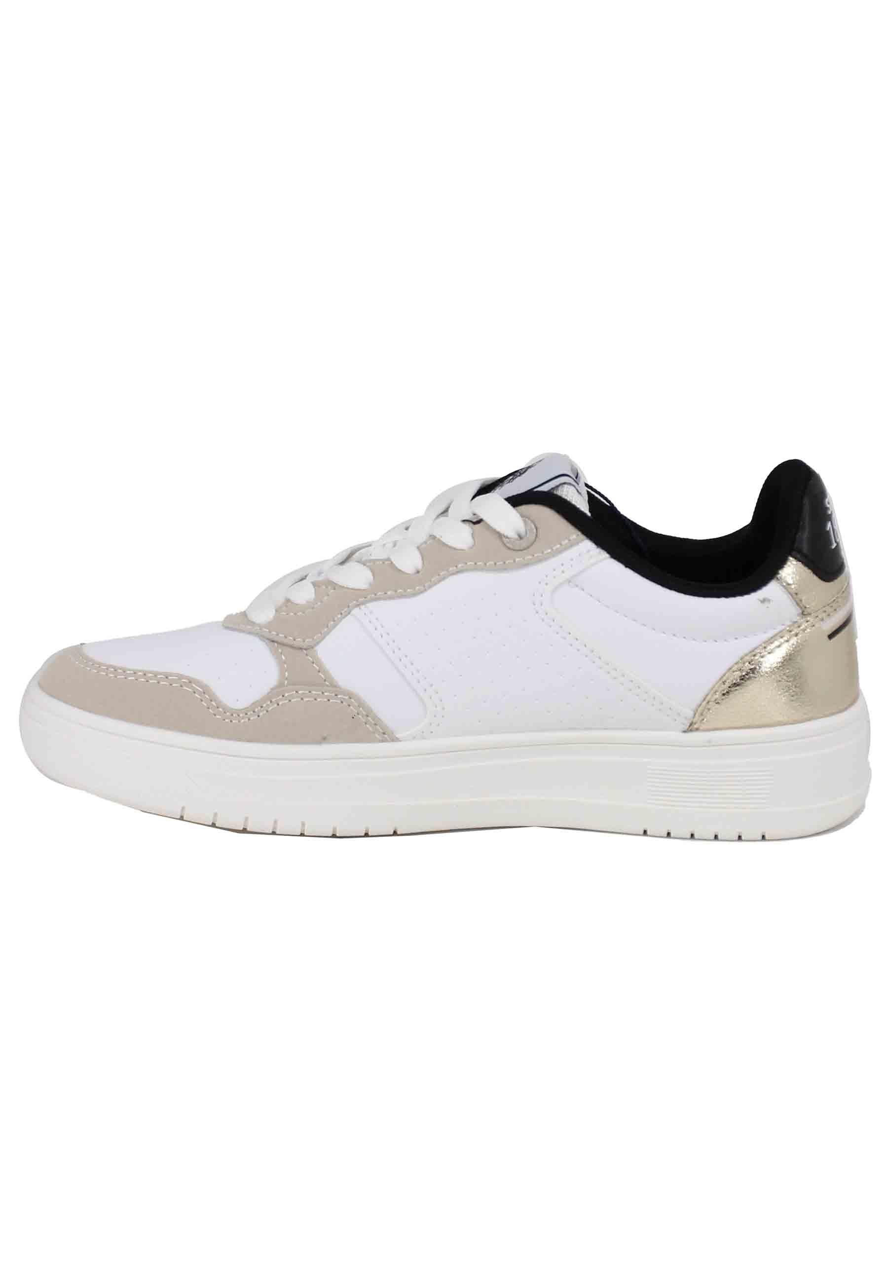 Sneakers donna in eco pelle vintage bianco e oro KOSMO002 WHI-GOL01 U.S. Polo Assn. 