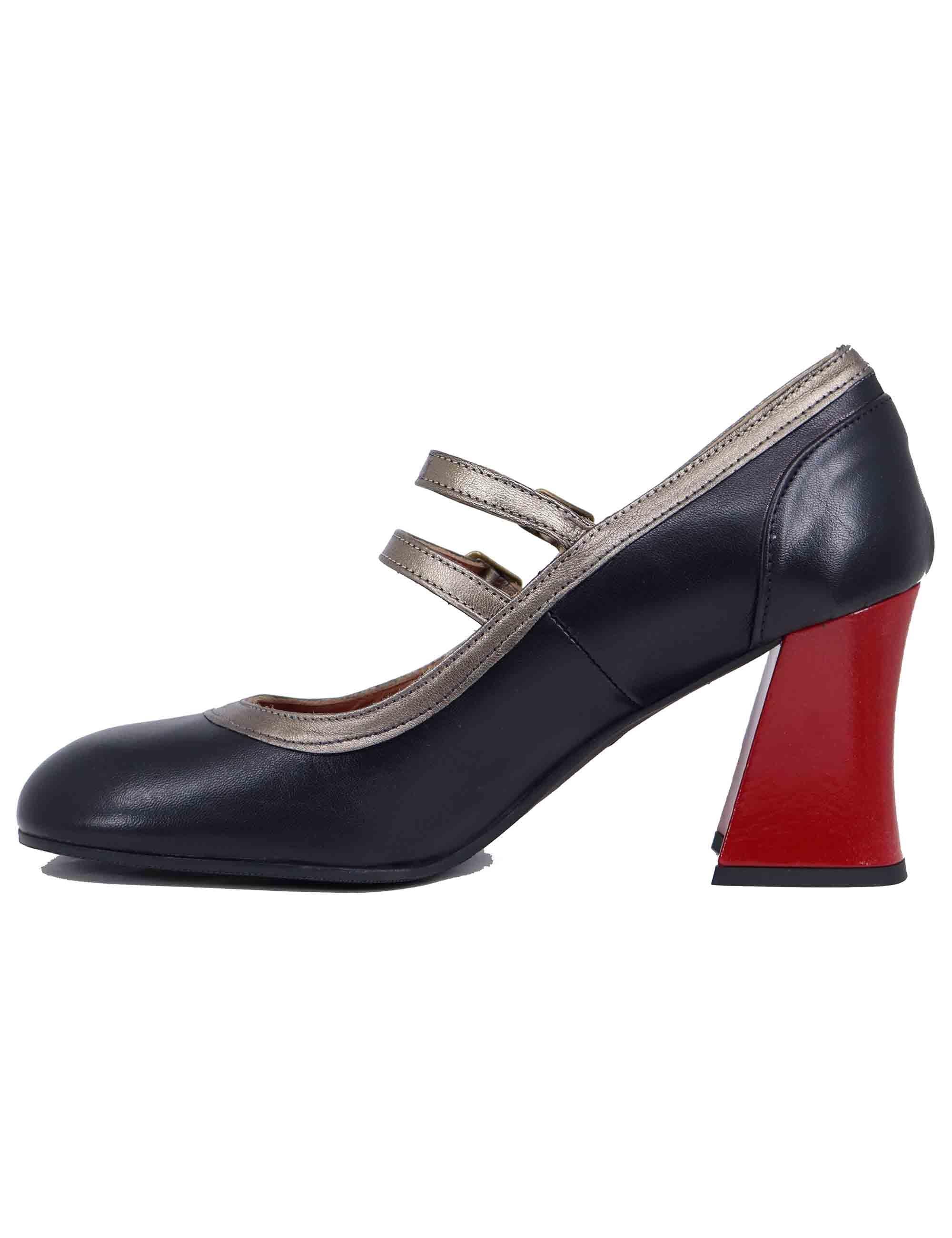 Decollete donna in pelle nera tacco alto G803Z 001 Les Venues 