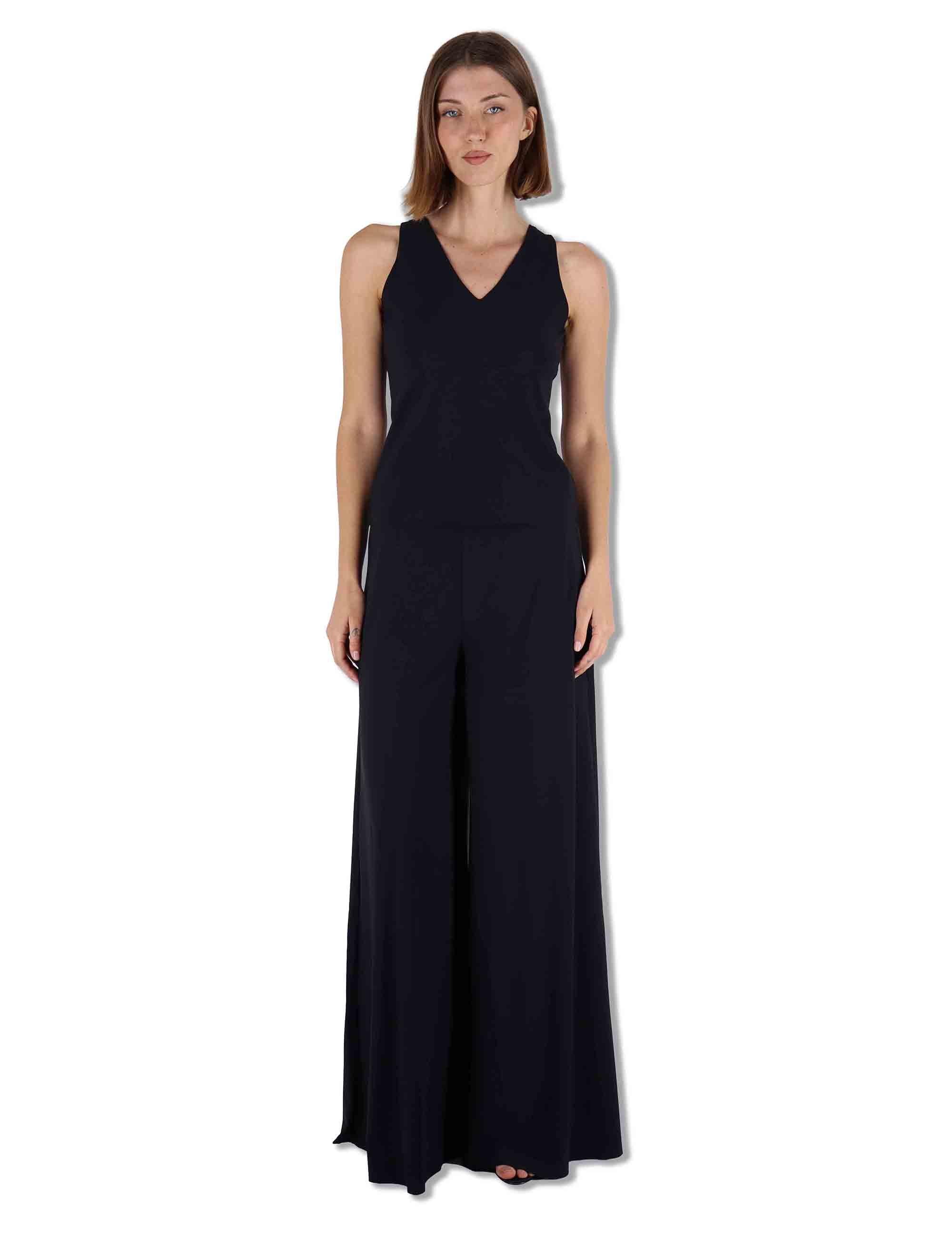 Top donna Soft Jersey in nero con scollo a V e giromaniche JP556470210 20000 Maliparmi 