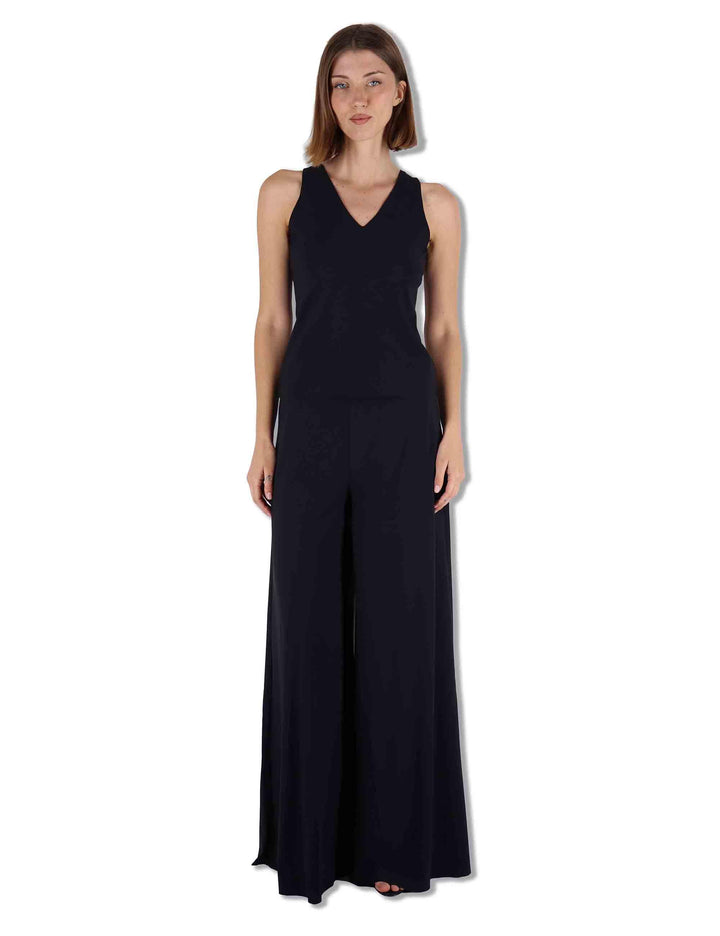 Top donna Soft Jersey in nero con scollo a V e giromaniche JP556470210 20000 Maliparmi 