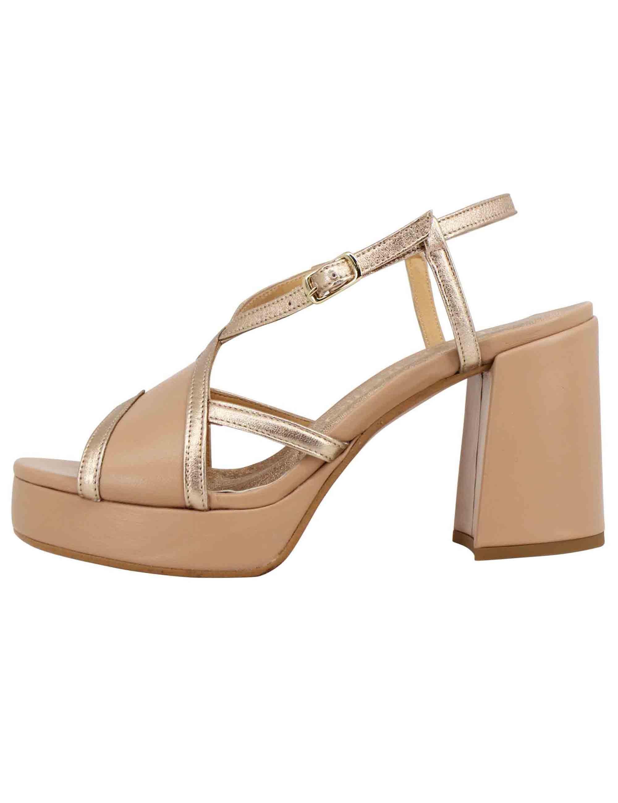 Sandali slingback donna in pelle nude tacco alto e plateau SP863 300 Spatarella 