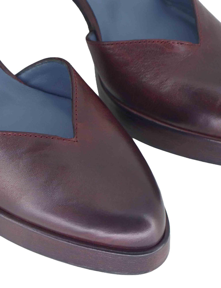 Decollete donna in pelle bordeuax con tacco alto e plateau SP2346 016 Spatarella 