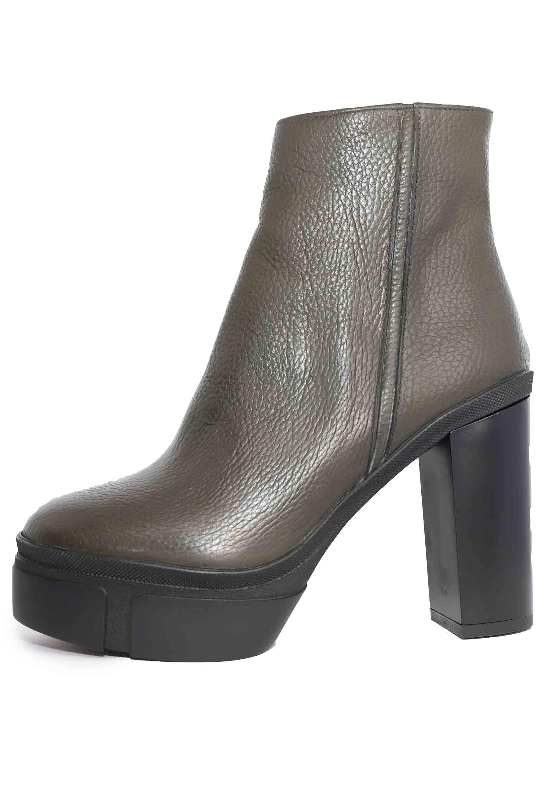 Stivaletti donna in pelle verde con tacco alto e plateau DENIS 2 005 Tattoo 