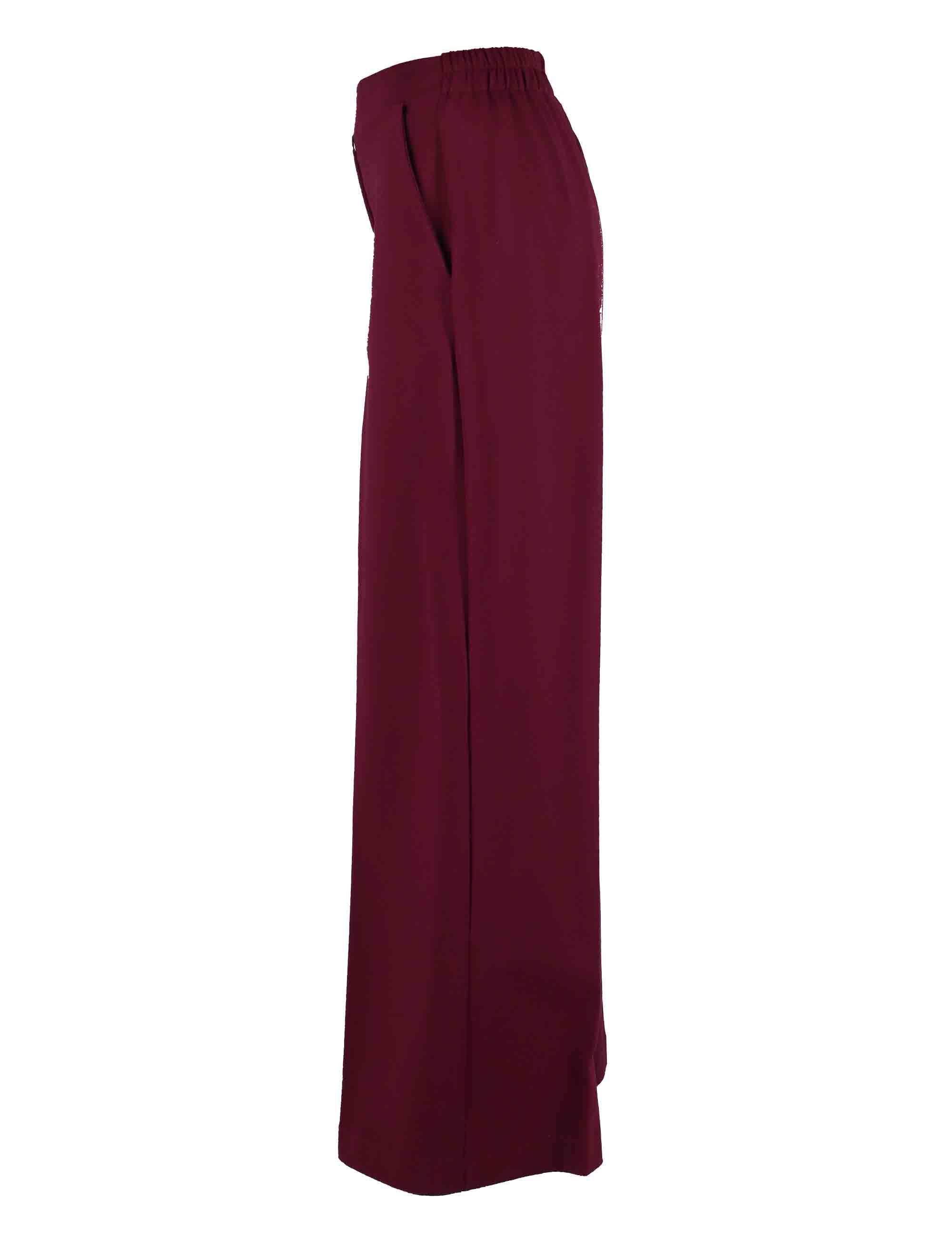 Pantaloni donna in tessuto bordeaux con tasche ed elastico in vita JABPN0025-F1416 4280 Justmine 