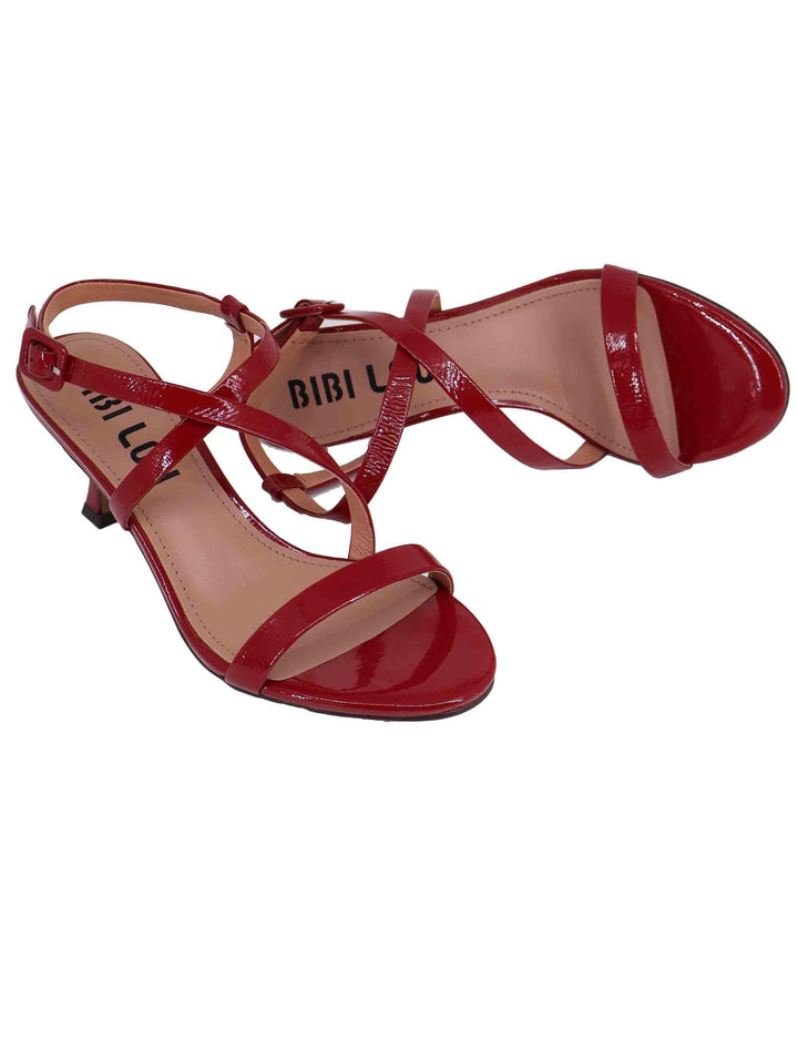 Sandali slingback donna Nica in vernice bordeaux tacco medio 504Z21VK 029 Bibi Lou 