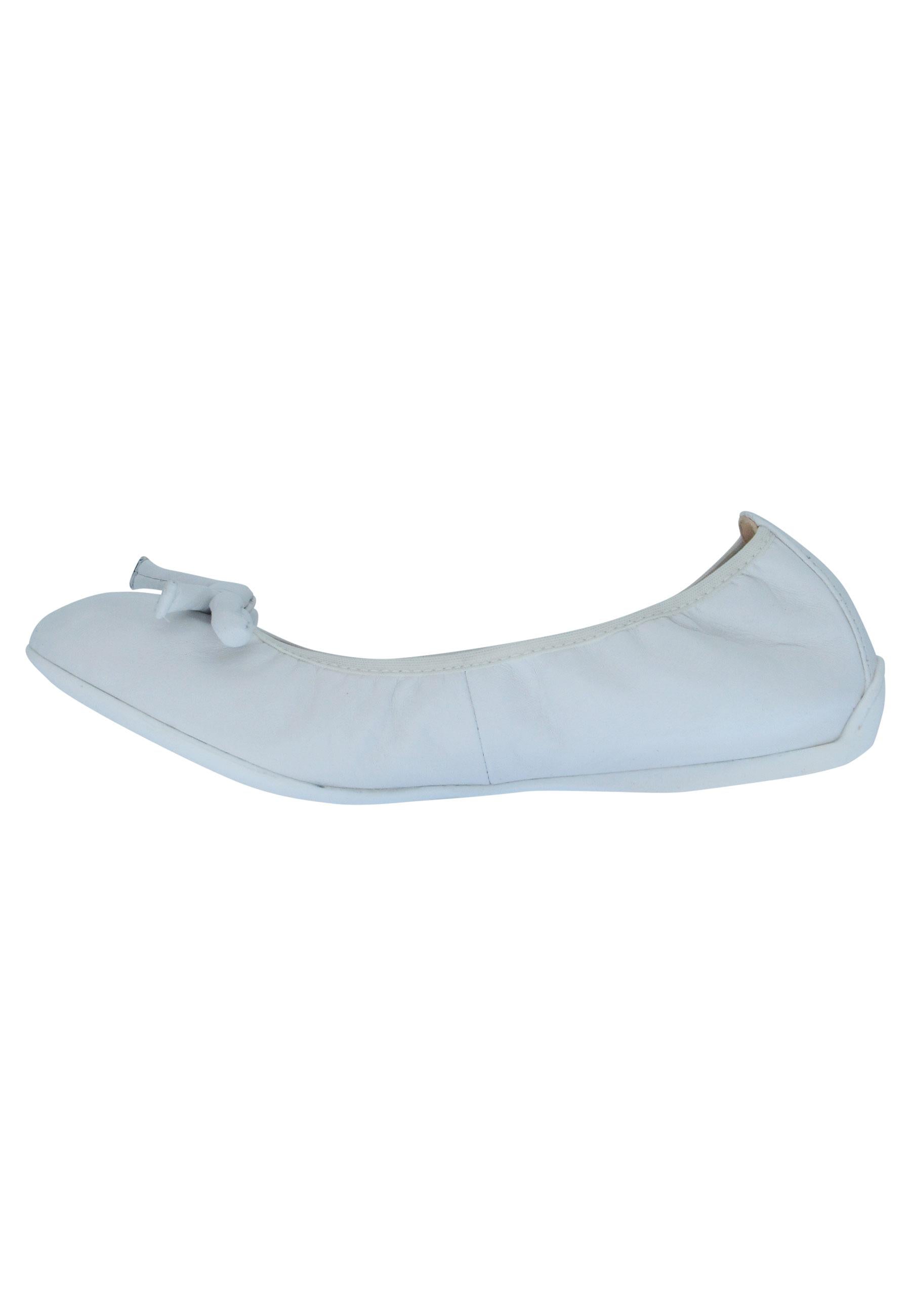 Ballerine donna Aleda in pelle bianca e fondo basso in gomma ALEDA 100 Unisa 