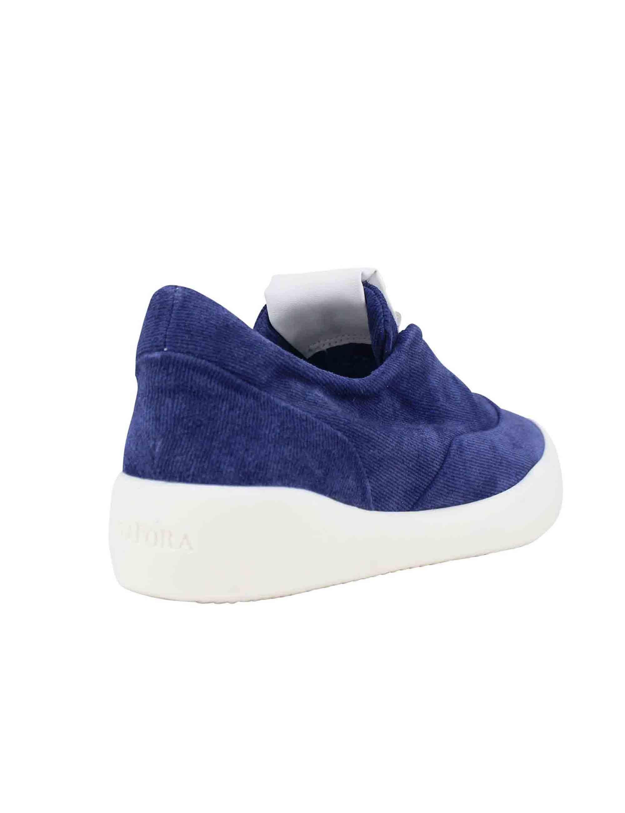 Sneakers donna in camoscio blu con suola in gomma leggera NINA 002 Andia Fora 