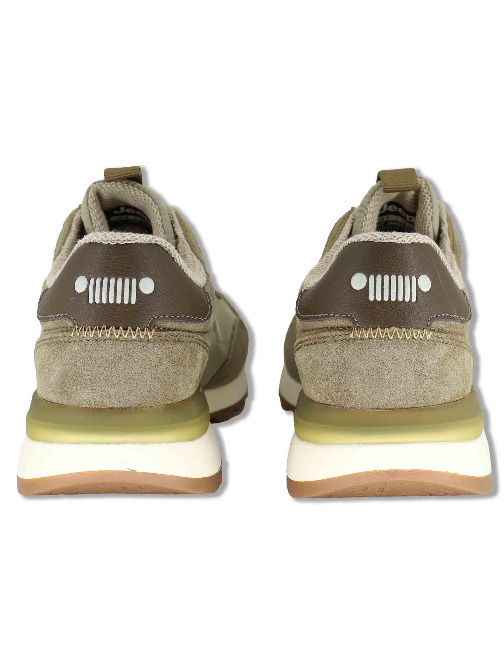 Sneakers uomo Jara in pelle e nylon verde con suola leggera JM61020A 036 Jeep 