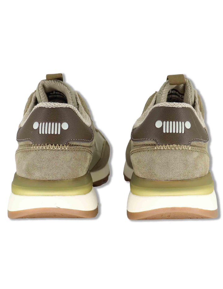 Sneakers uomo Jara in pelle e nylon verde con suola leggera JM61020A 036 Jeep 