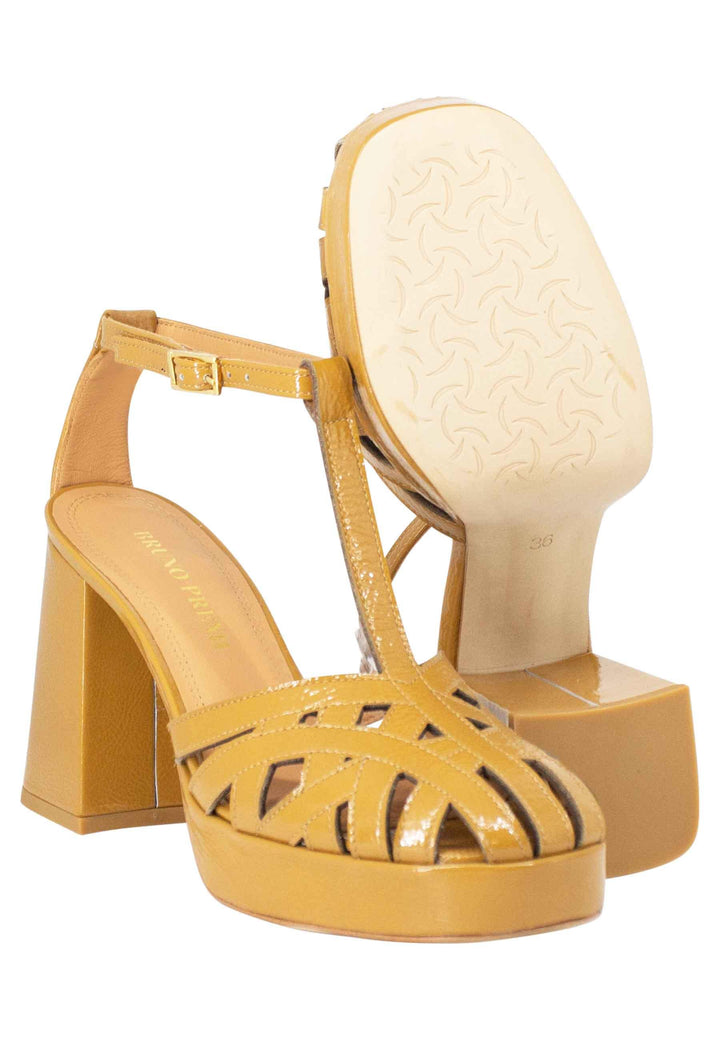 Decollete Talli Nest donna in vernice cuoio con cinturini tacco alto e plateau BF2004X 014 Bruno Premi 