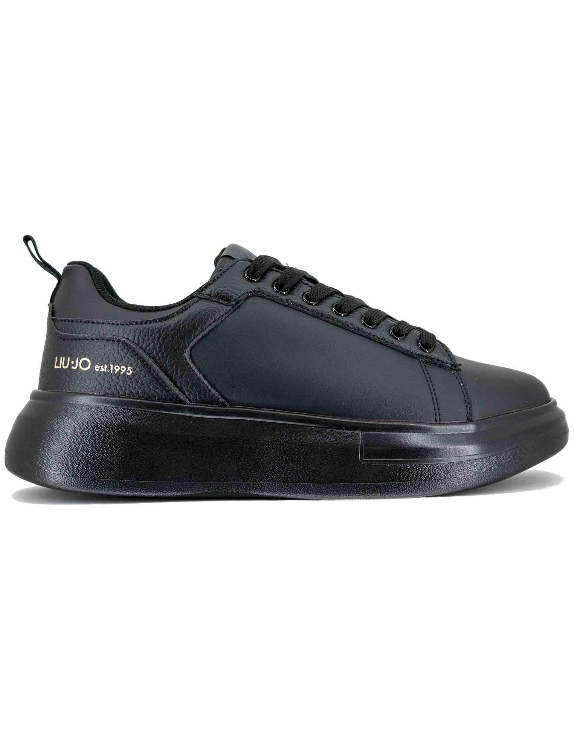 Sneakers uomo Big 5 in pelle nera con suola alta 5,5 cm 7G5015PX33122222 Black Liu-Jo 