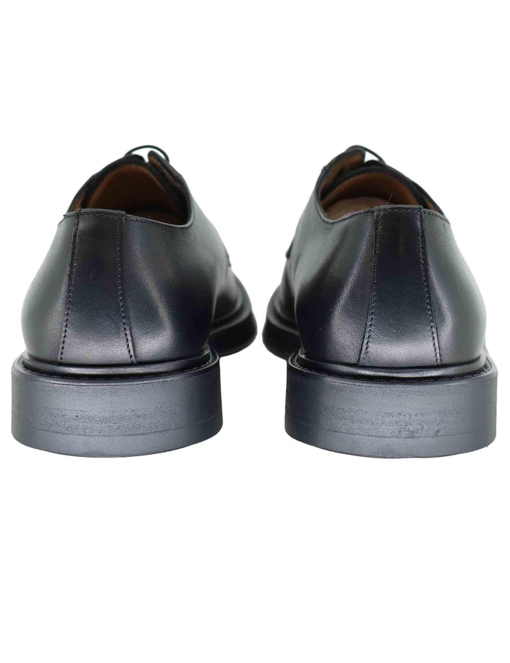 Stringate uomo in pelle nera con suola in gomma SP044 001 Spatarella 