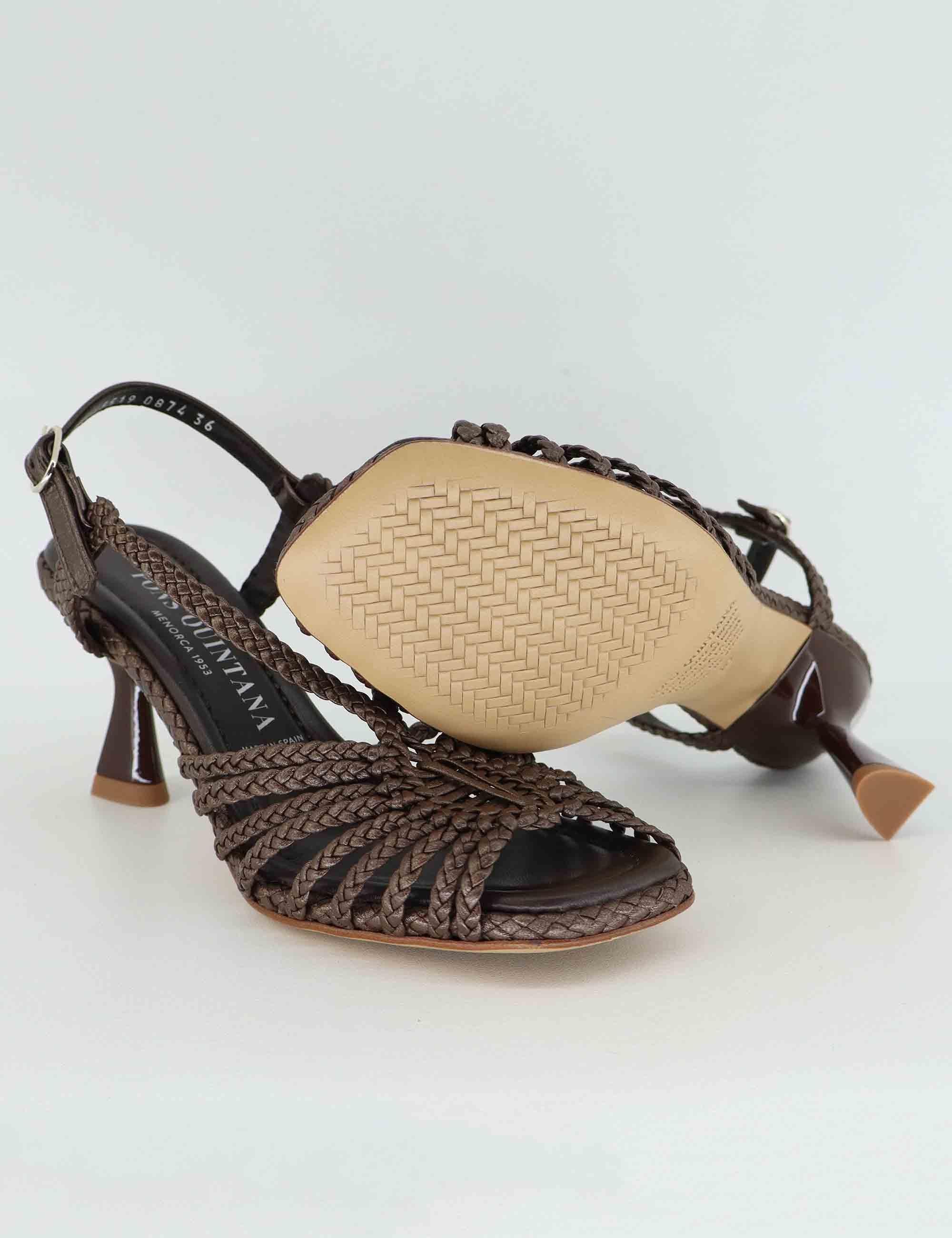 Slingback donna in pelle marrone con tacco alto 10874.000 M97 Pons Quintana 