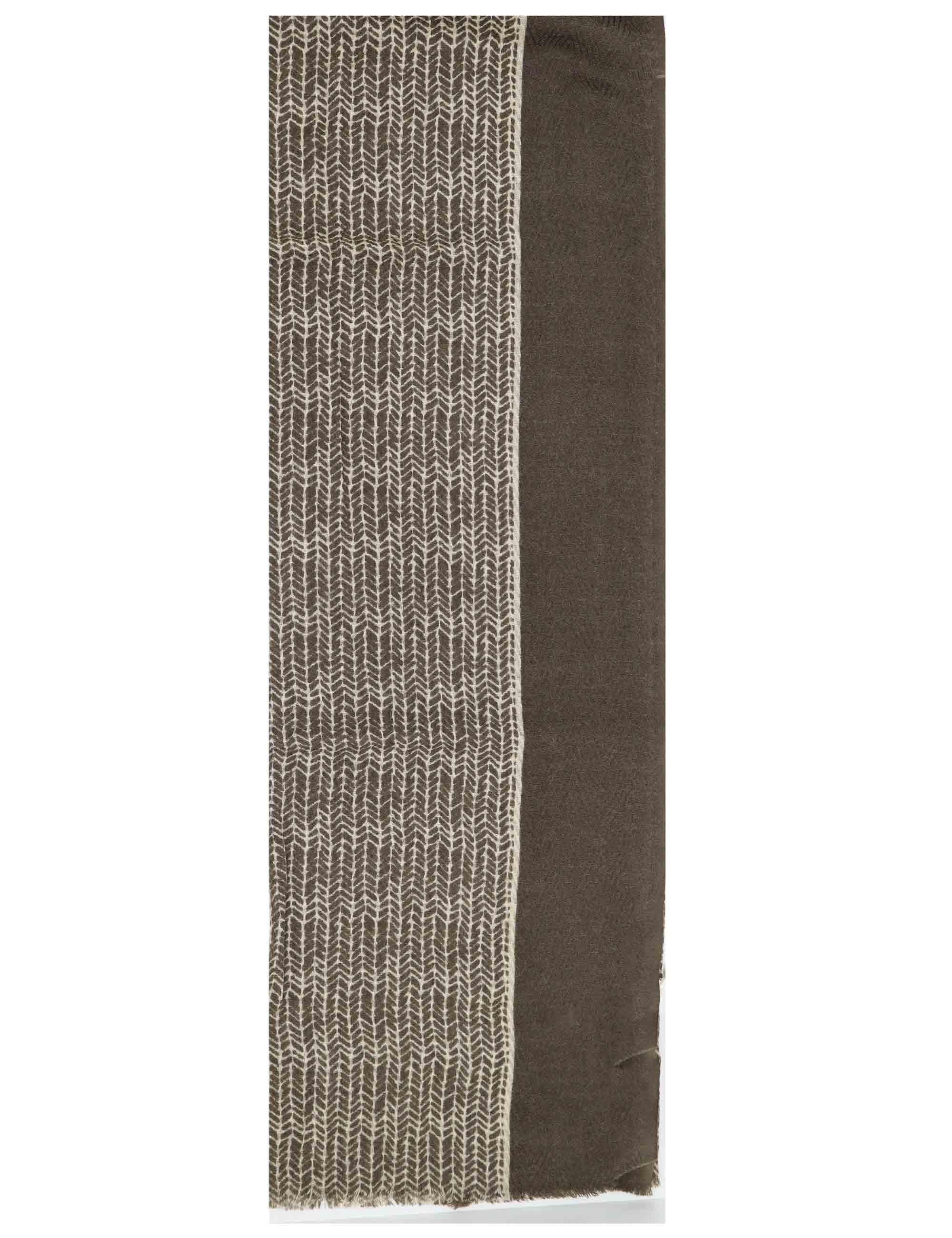 Sciarpe donna in lana taupe con ricami e stampe 61260003 0011 Pyaar 