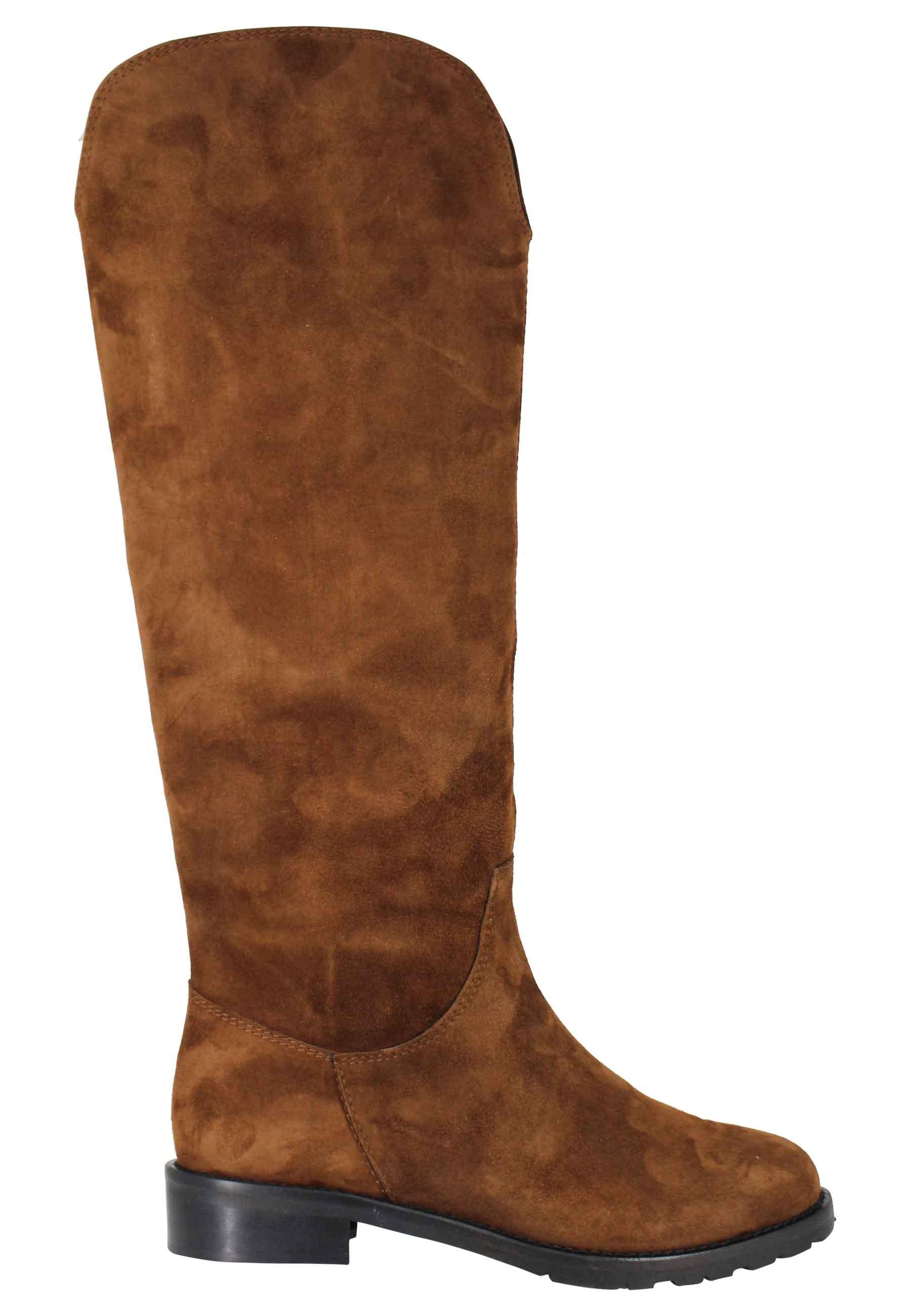 Stivali a Tubo Donna Spatarella 903 014: Camoscio Cuoio e Tacco Basso