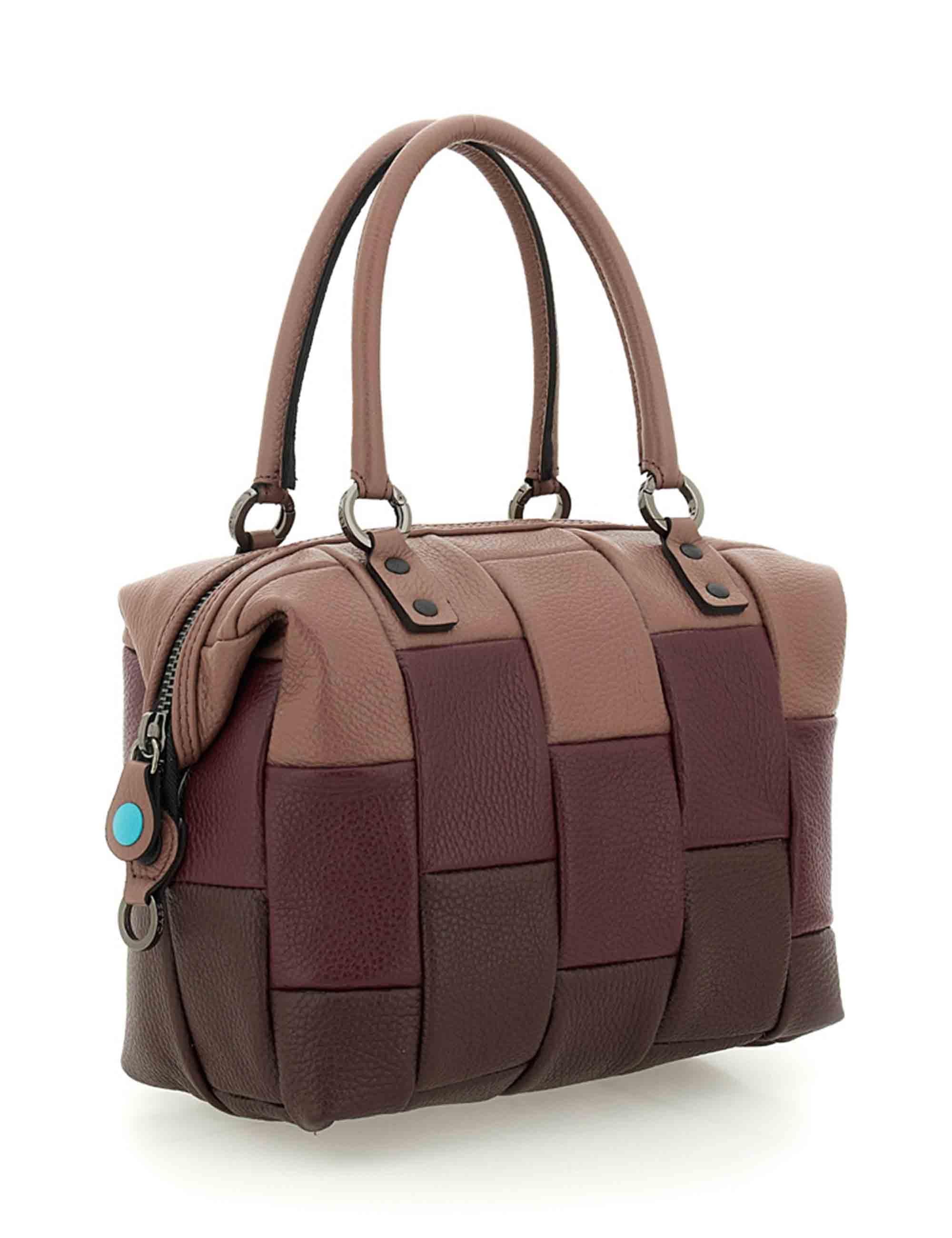 Borse donna G3 Plus in pelle cuoio e bordeaux con doppie tracolle G000033T2 X2884 F1945 Gabs 