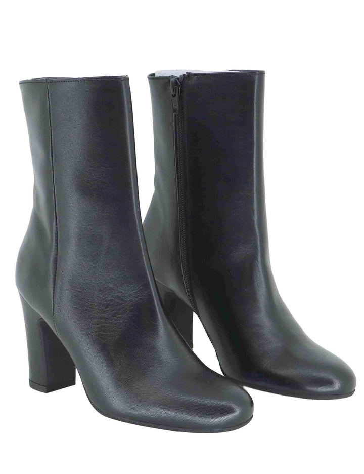 Stivaletti donna in pelle nera tacco alto 3351 001 Les Venues 