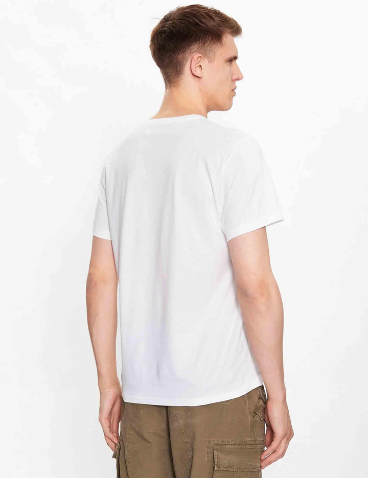 T-shirt uomo Crew in cotone bianco con stampa e logo ricamato 714899613005 WHITE Polo Ralph Lauren 