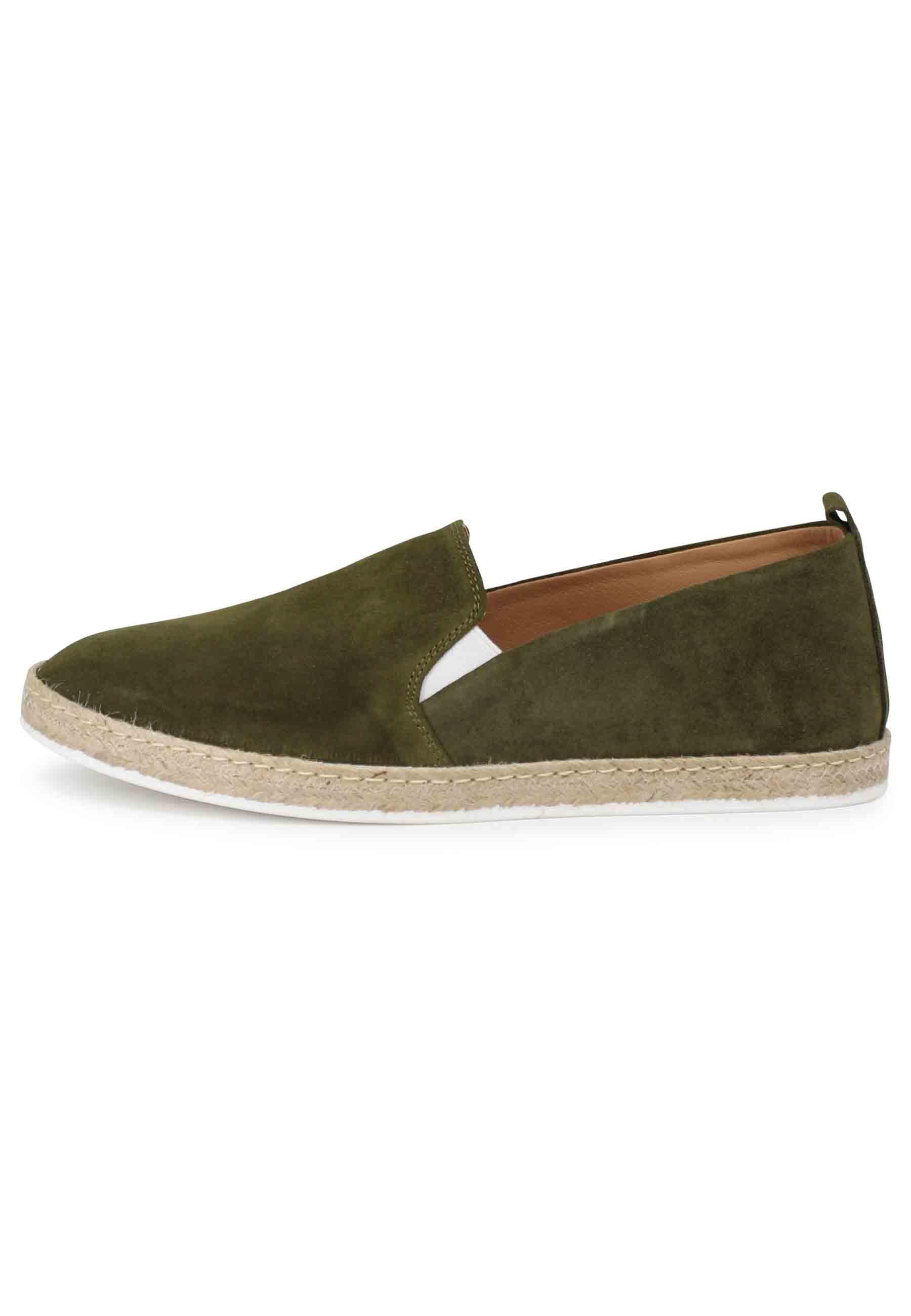 Mocassini espadrillas uomo in camoscio verde SP6529 026 Spark for Spatarella 
