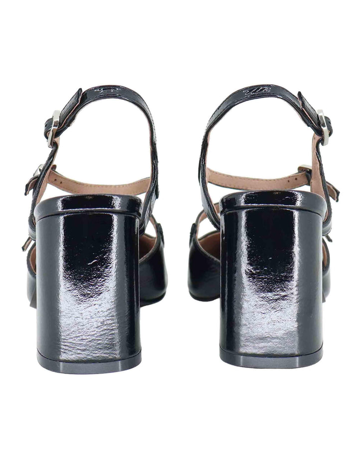 Decollete donna in vernice nera con tacco alto e doppio cinturino 633Z21VK 03 Bibi Lou 