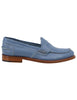 Women's light blue leather moccasins with leather sole SPD306 002