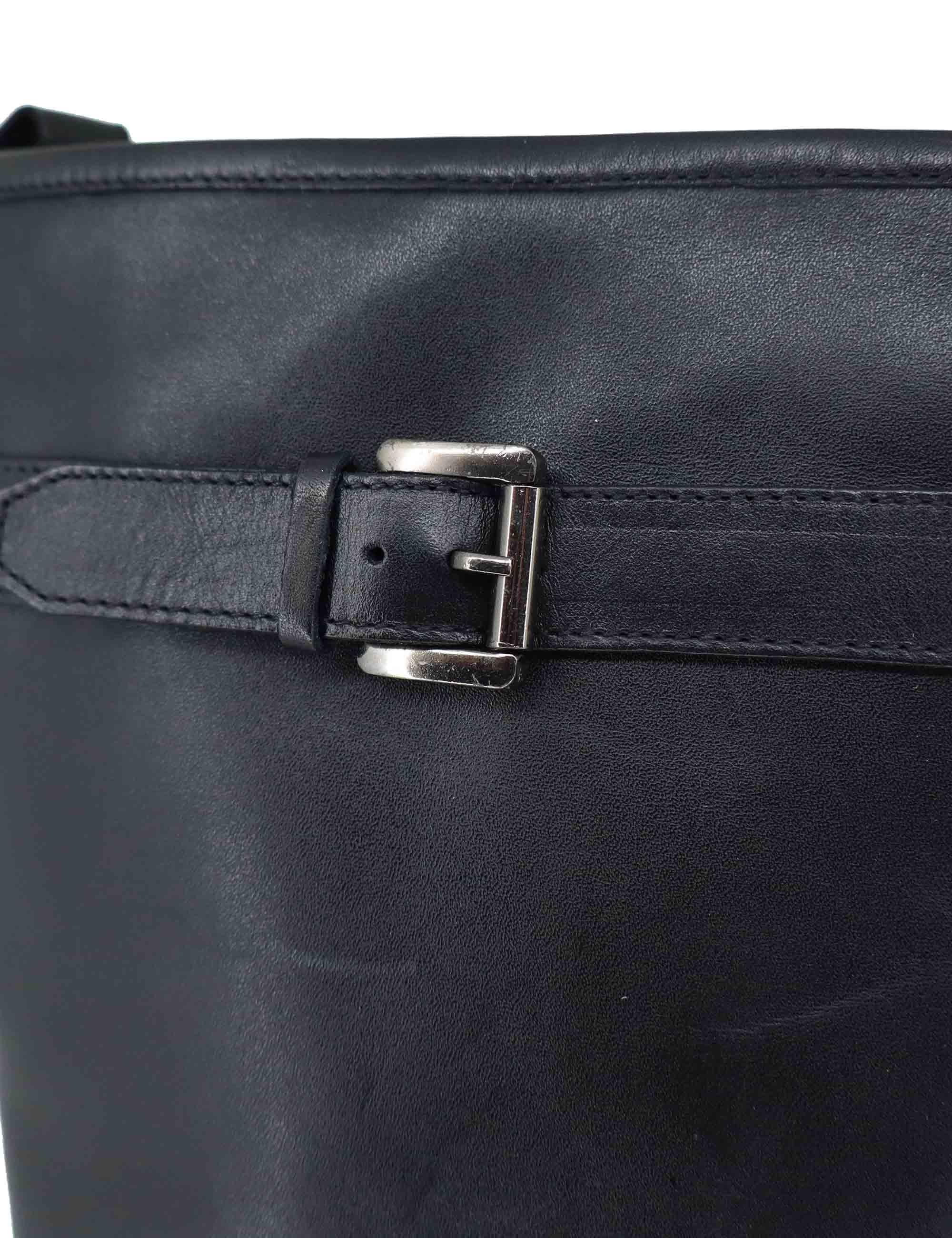 Stivali donna in pelle nera con tacco basso e cinturini 252-22-20 001 Zolfo 