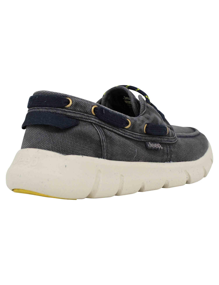 Stringate uomo tabasco boat in tessuto blu con suola ultra leggera JM41031A 016 Jeep 