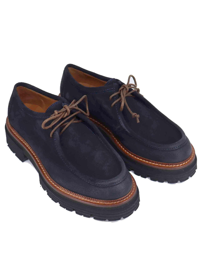 Stringate donna in camoscio vintage blu suola in gomma SP3225 002 Spatarella 