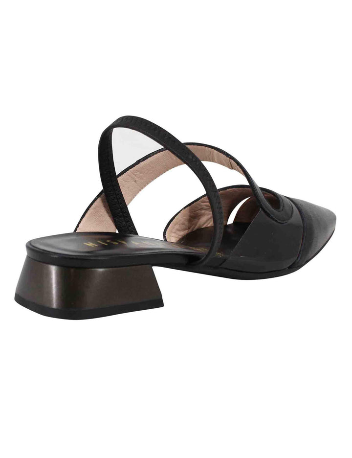 Decollete slingback donna in pelle nera tacco basso HV243405 C008 Hispanitas 