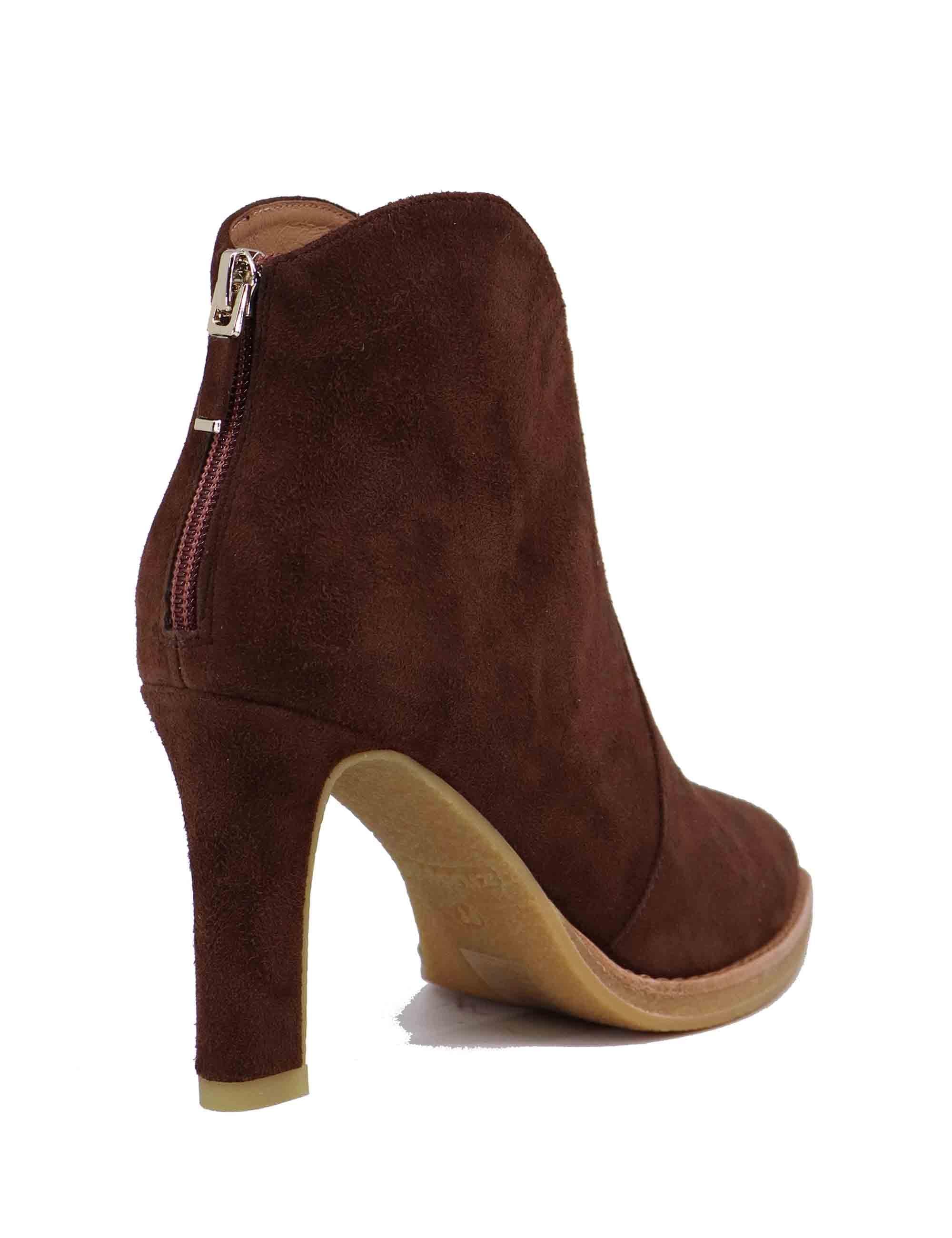 Stivaletti donna Botines in camoscio marrone tacco alto 357T30BK 90 Lola Cruz 