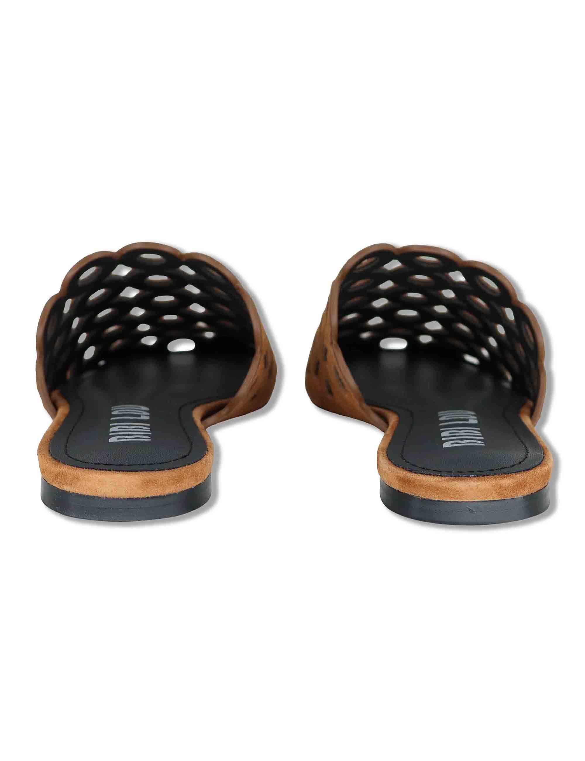 Sabot donna in camoscio cuoio forato tacco basso Oribu 629Z30VK 92-CUERO Bibi Lou 