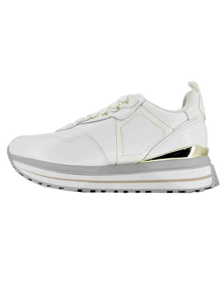 Sneakers donna Maxi Wonder 01 in pelle off white con suola alta 5,5 cm BF5009P0102S1400 Off White Liu-Jo 