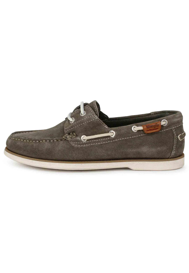 Stringate uomo Baltic in camoscio fango con lacci in cuoio e suola in gomma WM31011A 105 Wrangler 