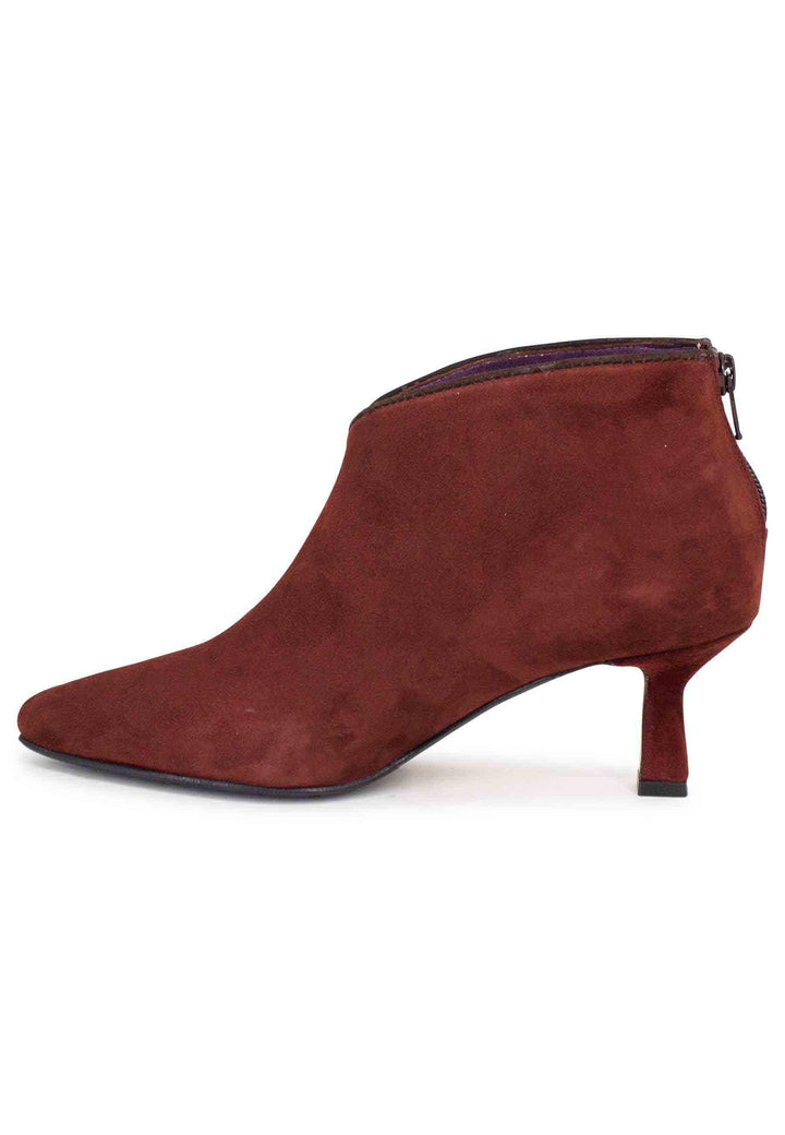 Stivaletti donna in camoscio marrone con zip posteriore TR1662/RT 38 L'Arianna 