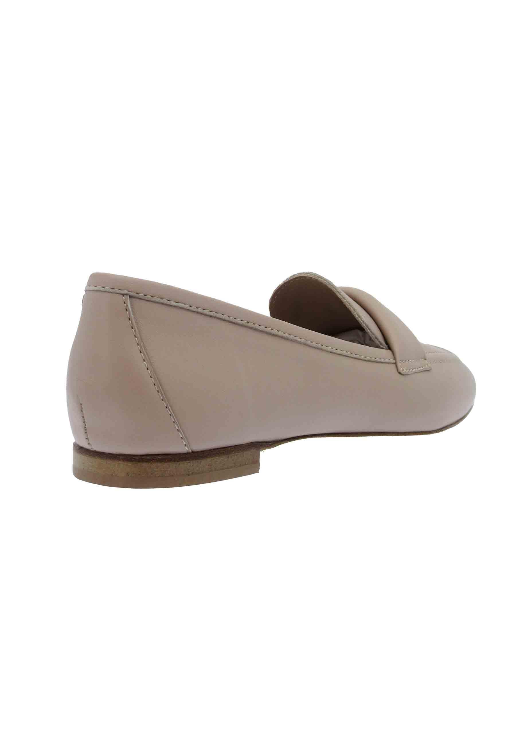 Mocassini donna in pelle nude tacco basso Z406 300 Spatarella 