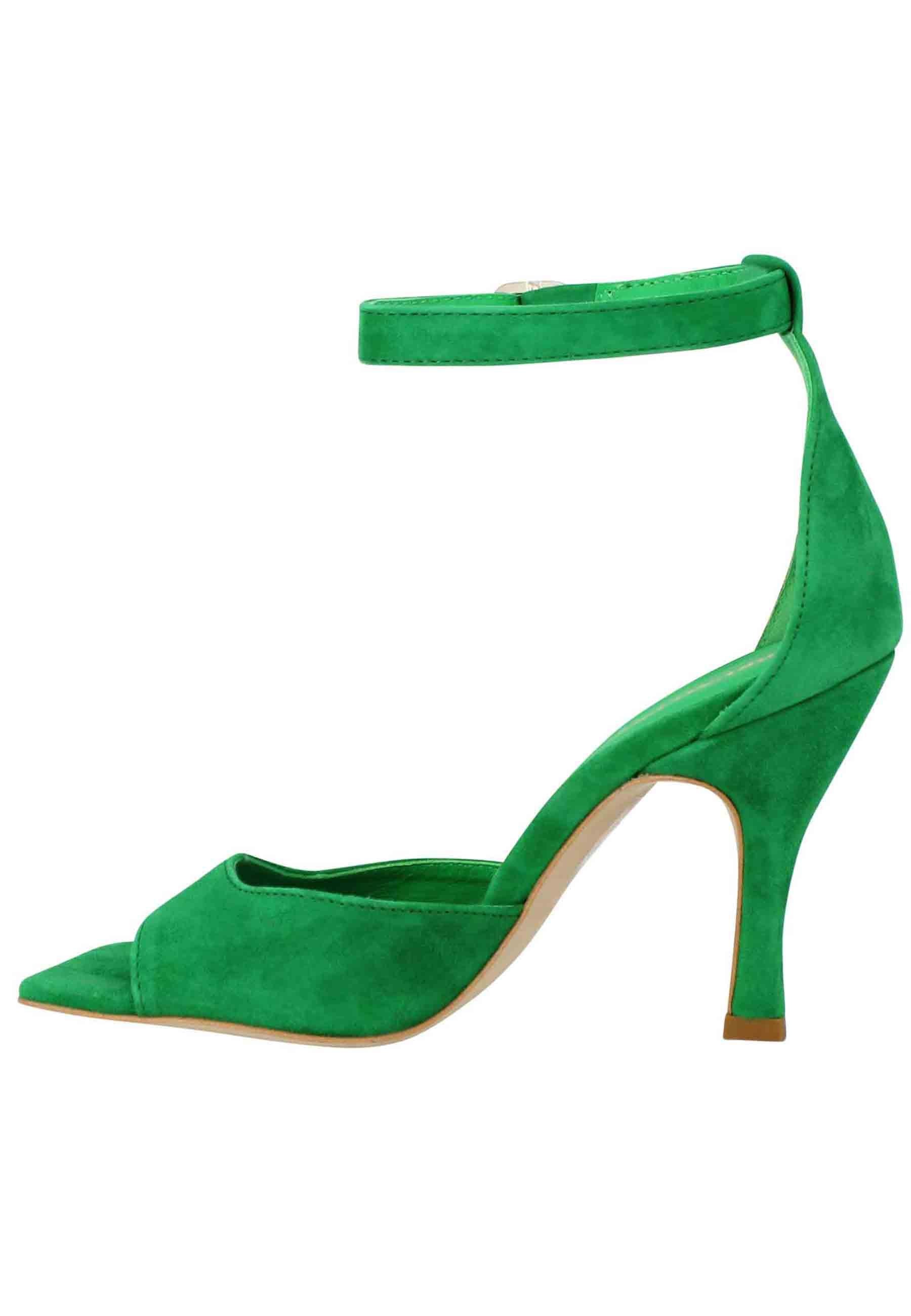 Sandali donna Soly Lea in camoscio verde con cinturino alla caviglia BF1701X 026 Bruno Premi 