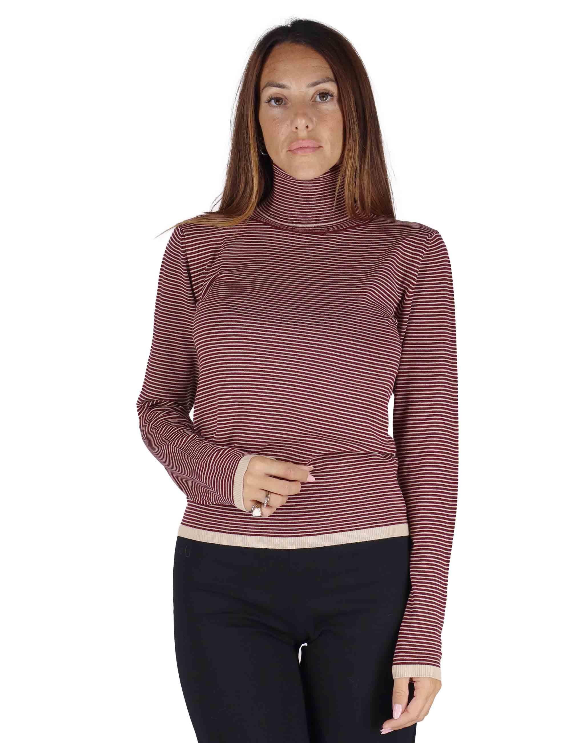 Maglione Donna Justmine Bordeaux Fantasia Righe JABMF0025-G056 4280