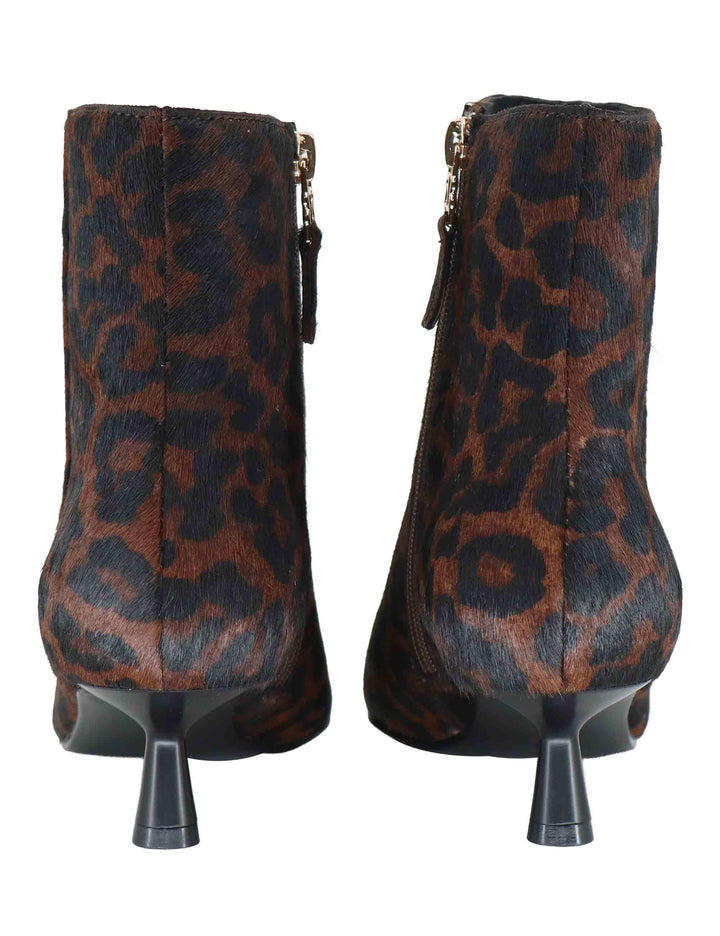 Stivaletti donna in pelle animalier marrone con tacco basso e punta a punta 501T91VK 39 Bibi Lou 