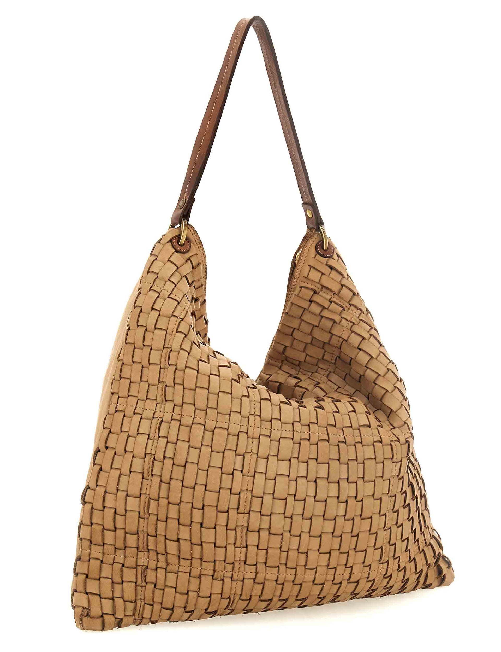 Borse donna grandi in pelle cuoio intrecciata con doppie tracolle L012943ND X2389 C1013 Caterina Lucchi 